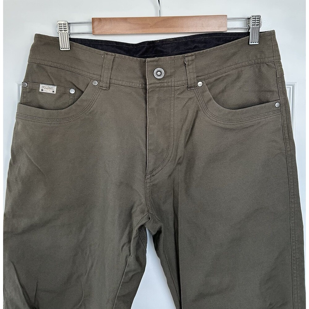 Kuhl Mens Kanvus Jean Pants Sz 33x31 Dark Khaki Stretch 5 Pocket Hiking Outdoor - Picture 3 of 13